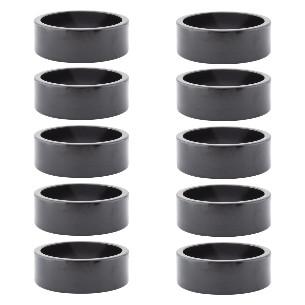 Alloy Headset Spacers 10mmx1in BK Bag of 10