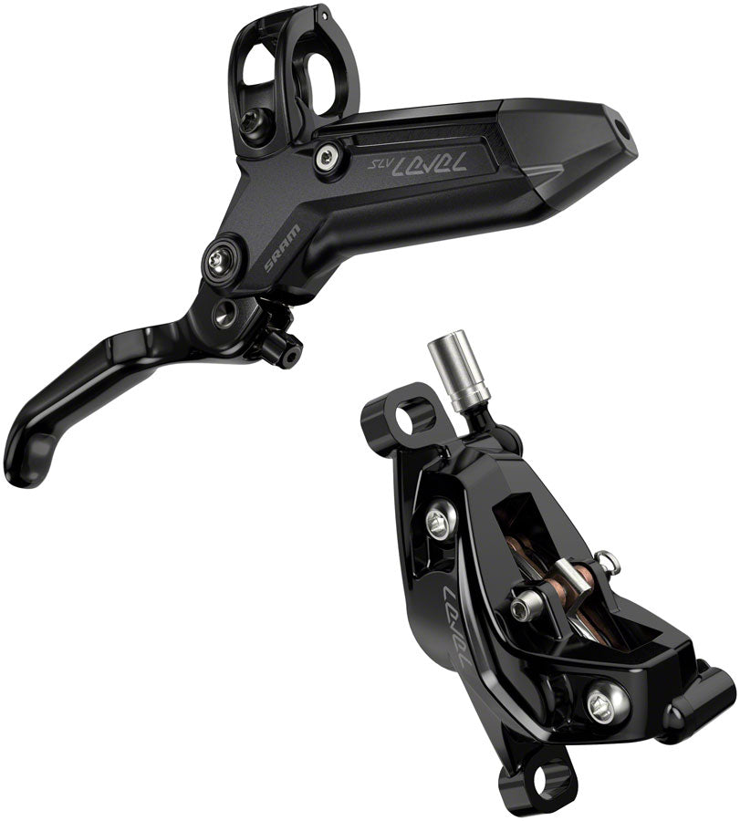 SRAM Level Silver Stealth Disc Brake and Lever - Post Mount, 4-Piston, Aluminum Lever, SS Hardware, Black, C1