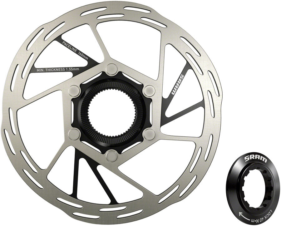 SRAM Paceline Disc Brake Rotor - 160mm, Center Lock, 1.85mm, Includes Internal Tooled Lockring *NEW TAKE-OFF