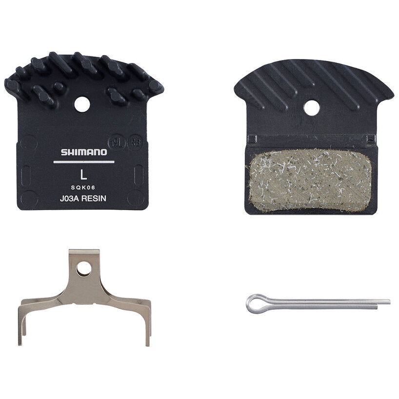 Shimano J05A-RF RESIN PAD W/FIN, W/SPRING, W/SPLIT PIN - Disc Brake Pad