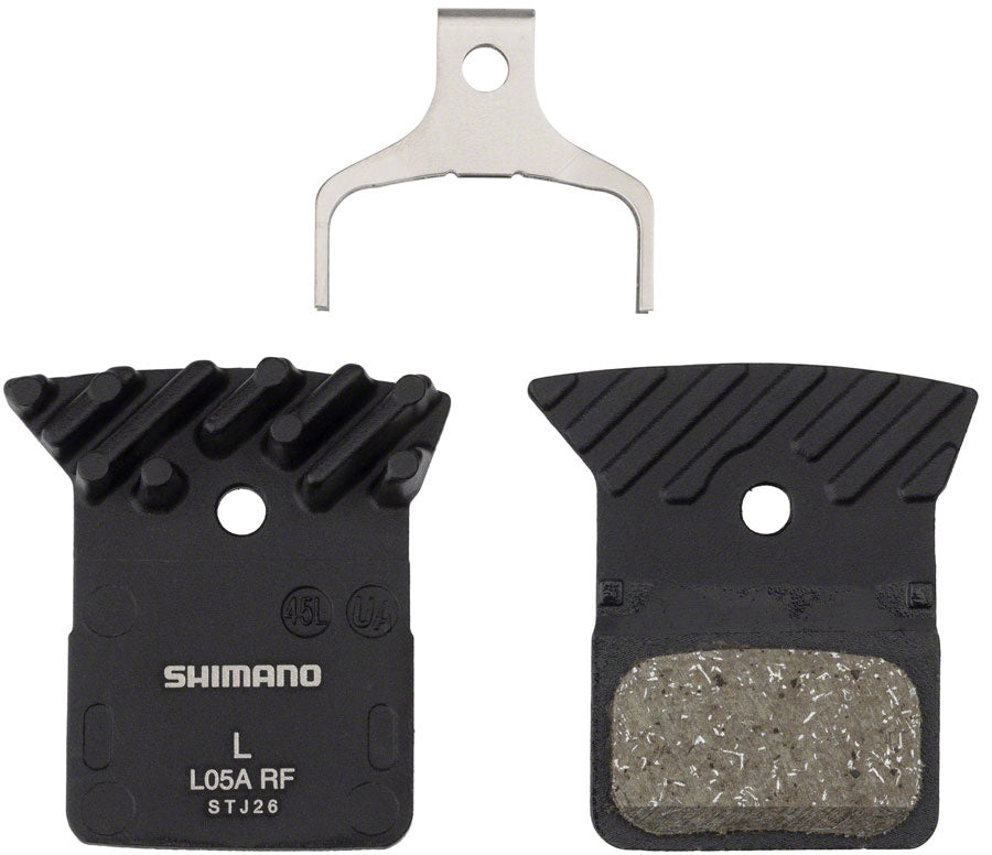 Shimano Disc Brake Pad and Spring - Resin Compound - Finned Alloy Back Plate - L05A-RF