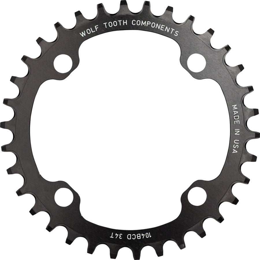 Wolf Tooth Components 34t 104bcd Drop-Stop Chainring, Black