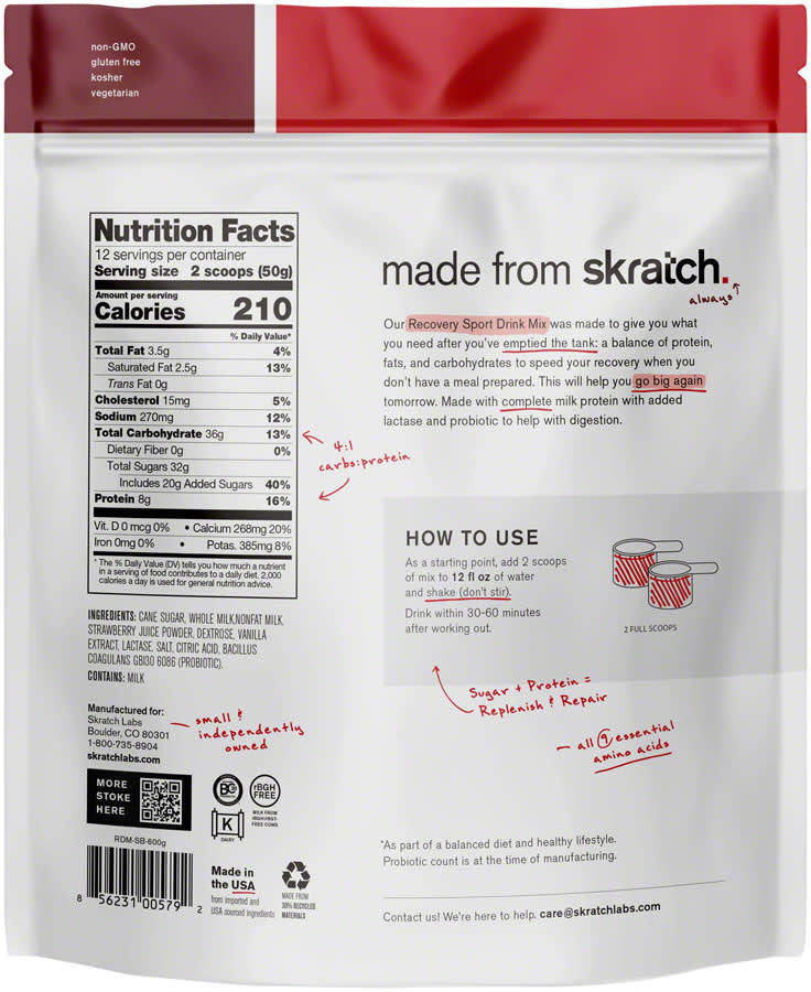 Skratch Labs Sport Recovery Drink Mix 12 Serving