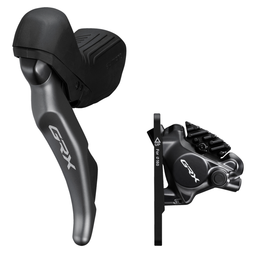 Shimano GRX ST-RX820 Shift/Brake Lever with BR-RX820 Hydraulic Disc Brake Caliper - Left/Front - 2x