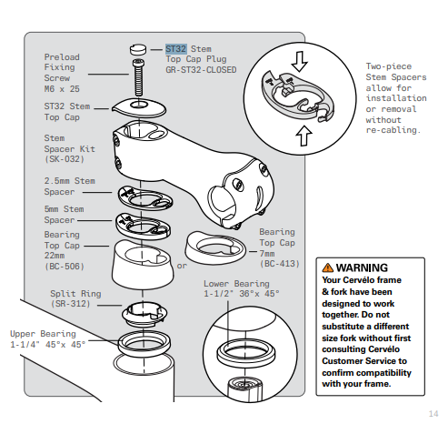 Cervelo Bearing Cap Kit ST032