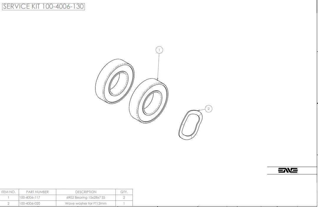 ENVE Innerdrive Hubshell Bearing Kit - Front