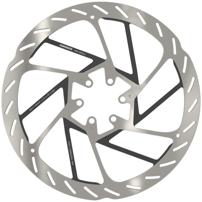 SRAM Rotor HS2 6-bolt (includes Steel rotor bolts) Rounded