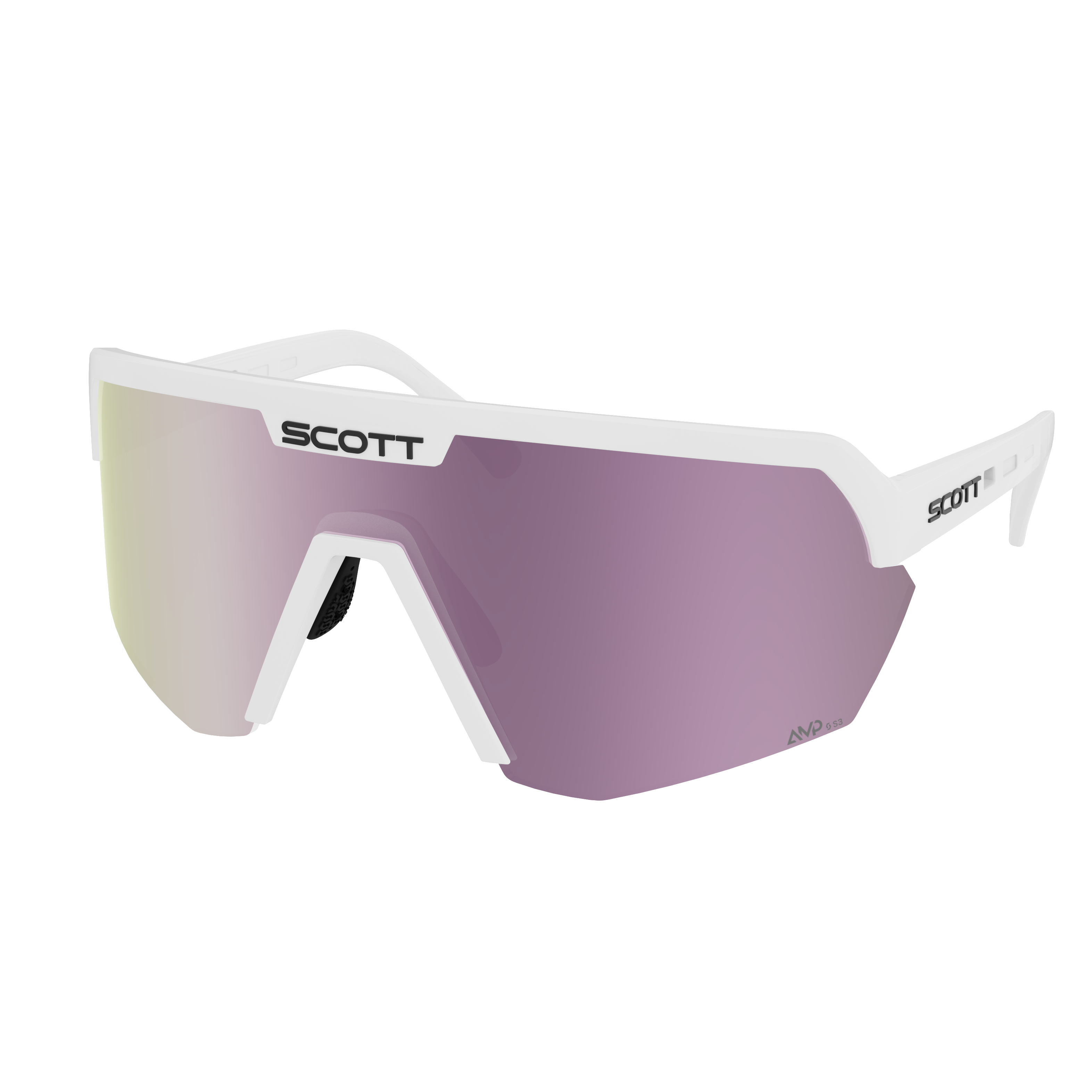 Scott Sport Shield Sunglasses - White Matt/ AMP Lavender Chrome