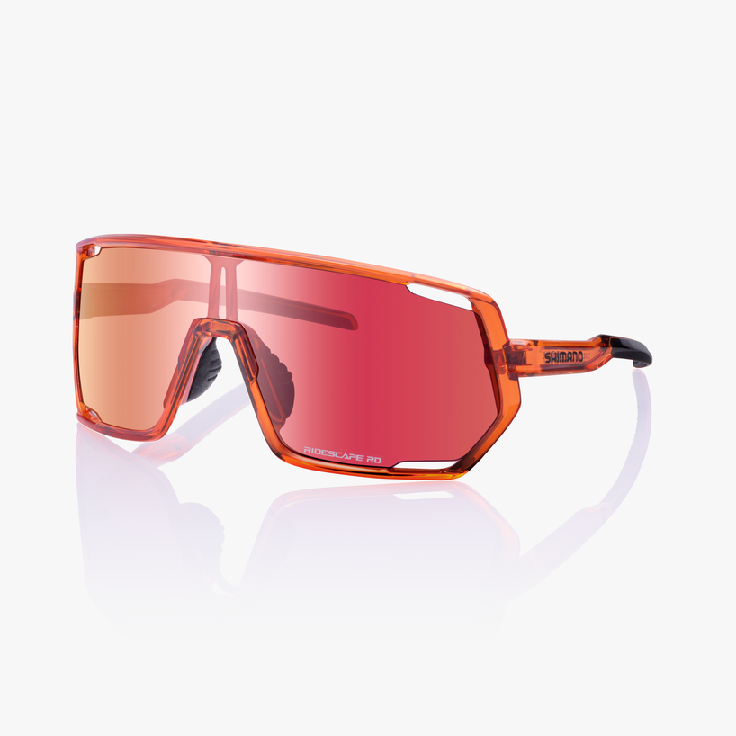 Shimano TECHNIUM 2 - ORANGE SAPPHIRE FRAME WITH RIDESCAPE ROAD LENS AND CLEAR SPARE