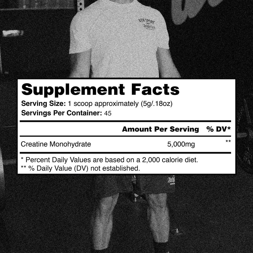 ATH SPORT - Creatine: Pure 100% Non-GMO Creatine Monohydrate