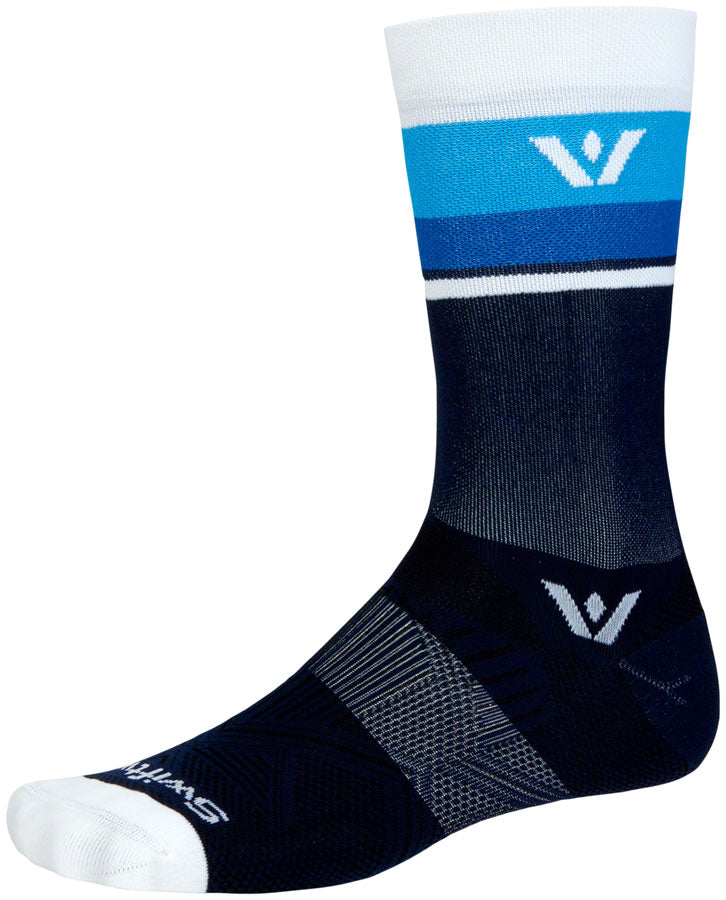 SwiftWick Aspire Crew Socks - Navy/White