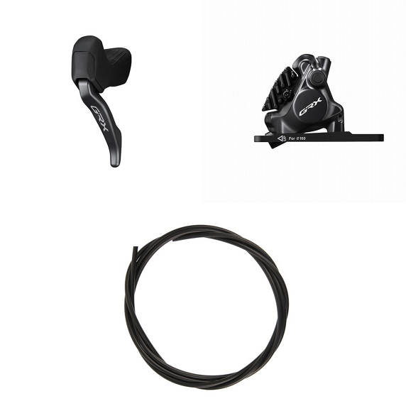 SHIMANO GRX Brake (Kit) BRRX820KTBLRX825 Left / front Resin with fin Front bracket assembled for 160 mm rotor 1000mm - Take Off- No Packaging