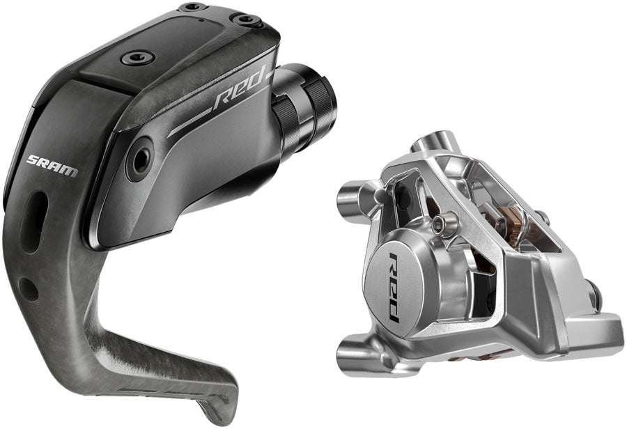 SRAM RED Aero Disc Brake and Lever - Flat Mount, 20mm Offset, Carbon Lever Blade, Black/Silver, E1