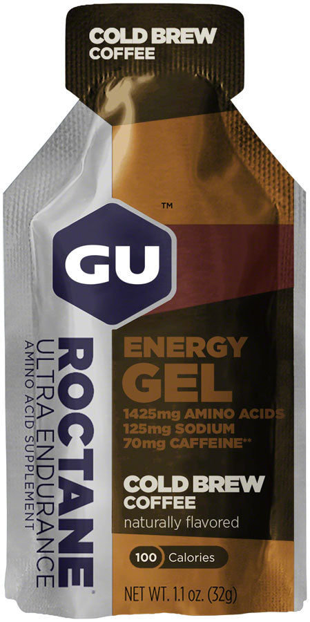 GU Energy Labs GU Roctane Energy Gel: Cold Brew Coffee, singles