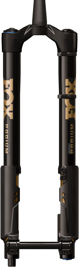 FOX Factory Podium Inverted Suspension Fork - 29", 160 mm, 20TA x 110 mm, 44mm Offset, GRIP X2, 68HT Crown, Black/Podium Gold