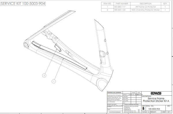 ENVE Service Frame Protection Sticker Kit A - Melee