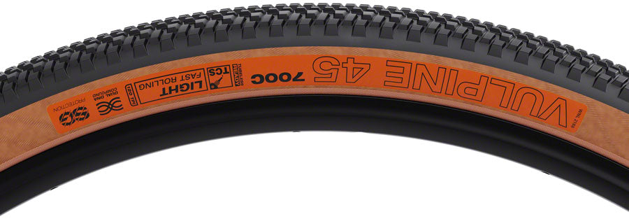 WTB Vulpine Tire - 700 x 45 Tubeless Tire - Black/Tan