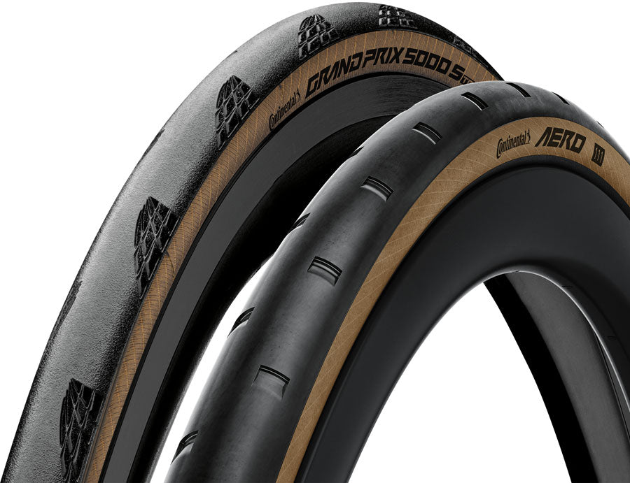 Continental Tour de France Tire Set - Aero 111 700 x 29 Front / Grand Prix 5000 S TR 700 x 30 Rear - Black/Transparent
