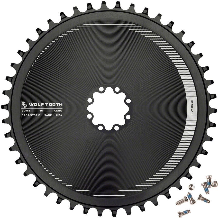 Wolf Tooth Components Aero Direct Mount Chainring - Direct Mount SRAM 8-Bolt, Drop-Stop B, Black