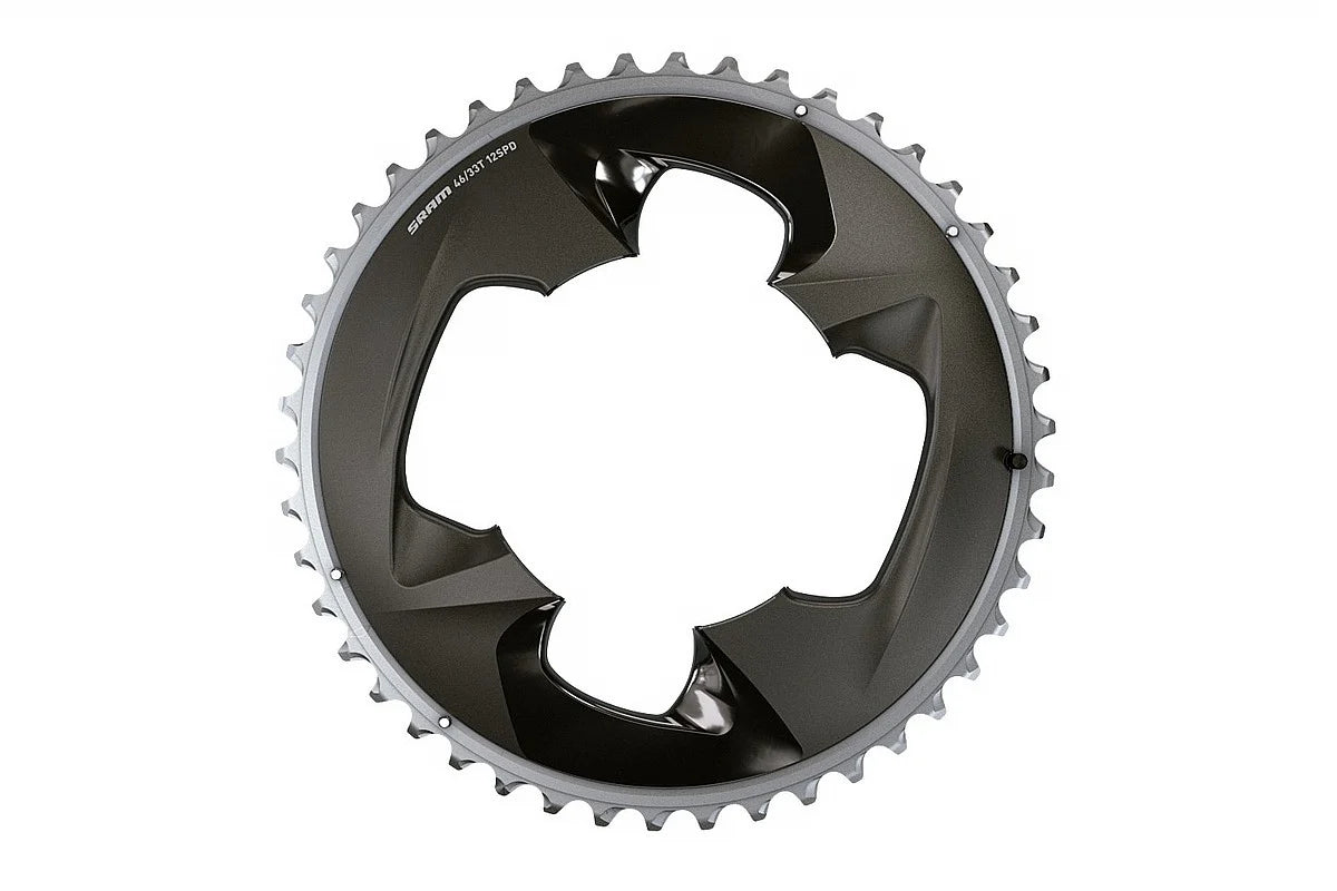 SRAM Force 2x12-Speed Outer Chainring - 48t, 107 BCD, 4-Bolt, Polar Grey, For use with 35t Inner