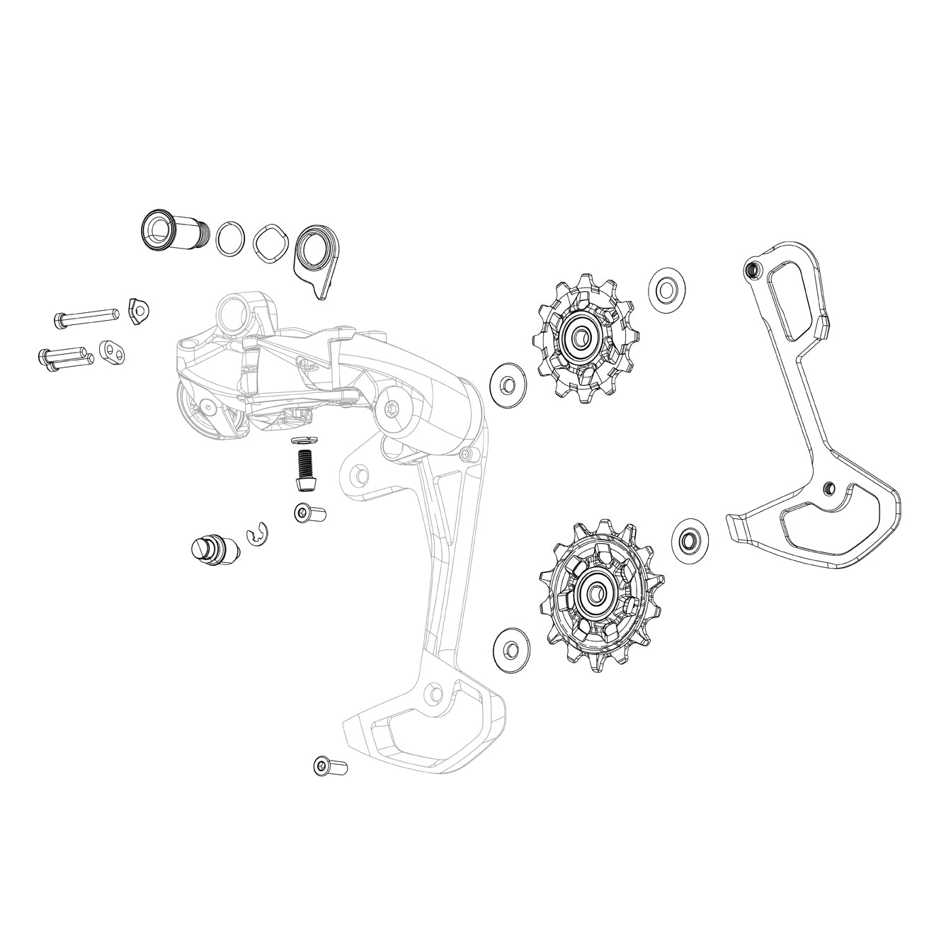 SRAM REAR DERAILLEUR PULLEY KIT XXSL T-TYPE EAGLE AXS AND RED XPLR E1