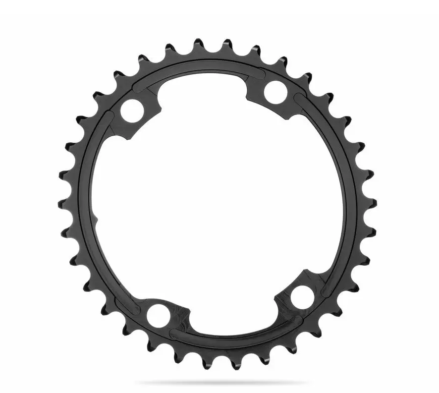 AbsoluteBLACK Premium Road - Oval 36t 110x4 BCD Shimano Outer Black
